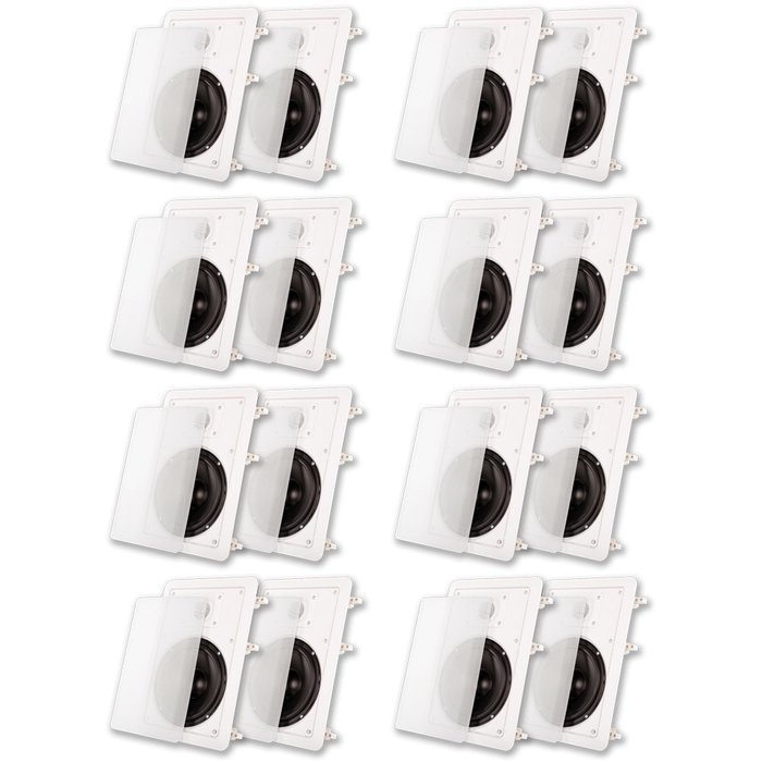Acoustic Audio MT6 In Wall 6.5" Speaker 8 Pair Pack 2 Way Home Theater 4000 Watt MT6-8PR