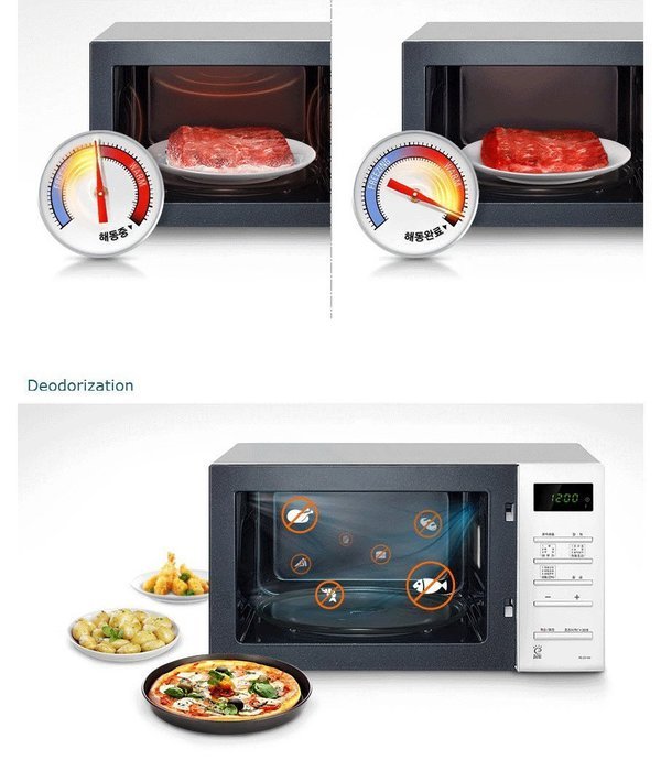 SAMSUNG Microwave Oven MS23F301TAW 23L 700W Antibacterial Ceramic Coating