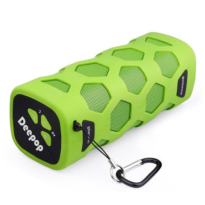 Deepop Dual-Driver Portable Bluetooth 4.0 Stereo Speaker with 24-Hour Playtime More Bass Waterproof Outdoor Speaker... N4
