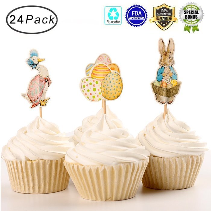 Tonnier - &hearts; Festival Series &hearts; - Christmas Set of 24 Pieces - Cake and Cupcake Toppers, Decoration N3