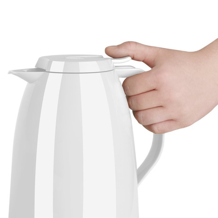 Emsa Mambo High Impact Plastic Thermal Carafe with Glass Liner, 34 oz, White N6