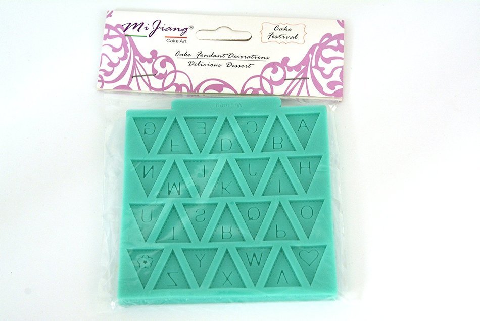 Winson-eseller 1 PCS Letter Flag Lace Silicone Mold Cake Decorating Baking Chocolate Mould
