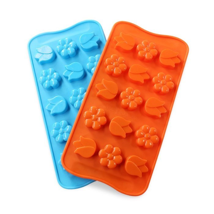Candy Making Molds, 2PCS YYP [15 Cavity Flower Shape Mold] Silicone Candy Molds for Home Baking