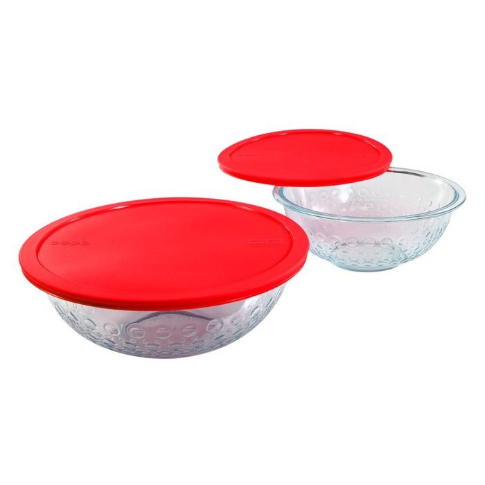 Pyrex Dots Textured Mixing Bowls 4 piece set
