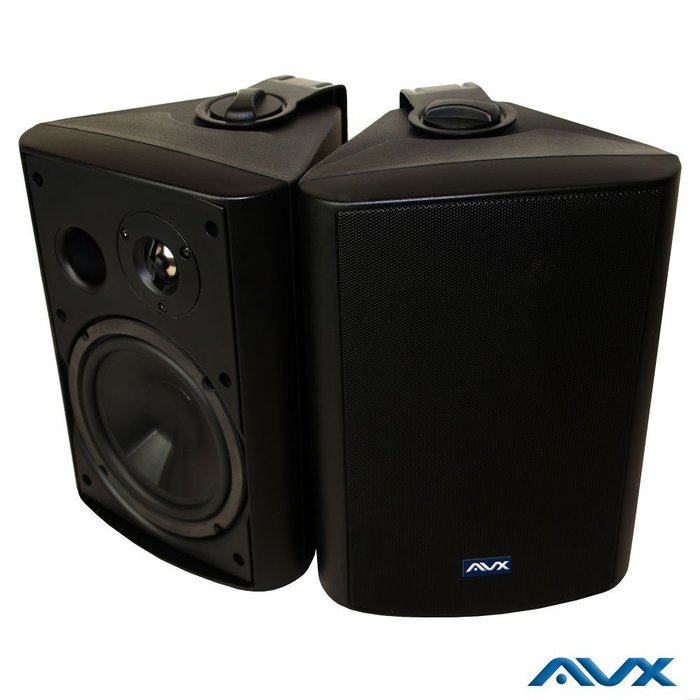 6.5" Outdoor weatherproof patio speaker pair (black) PSP-B1 - by AVX Audio