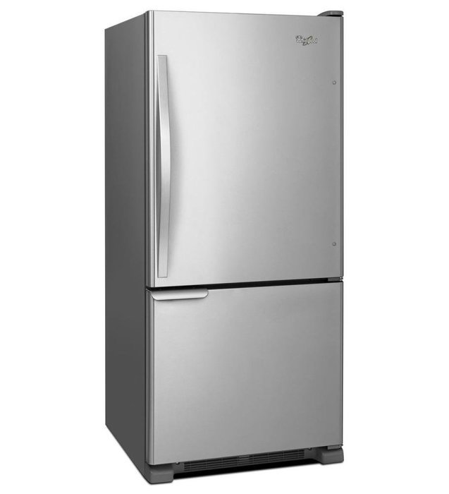 Whirlpool WRB119WFBB 18.5 Cu. Ft. Black Bottom Freezer Refrigerator - Energy Star N4