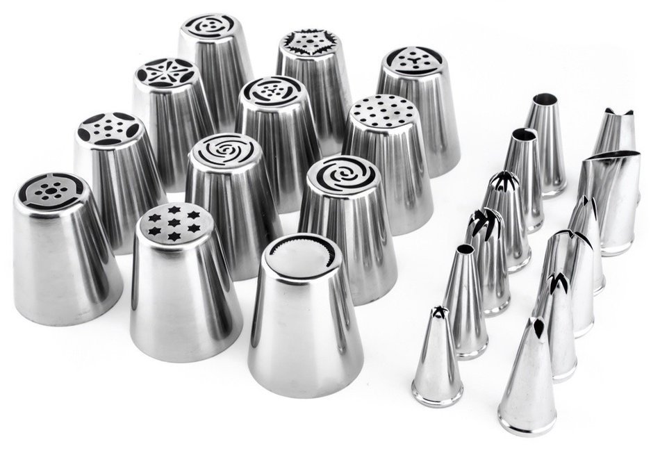 One-and-Only Cake Decorating Tip Set with Both Russian Piping Tips & Standard Cake Tips (12 Each), Perfect for...