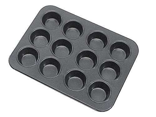 CybrTrayd R&M Mini 12 Cup Non-Stick Muffin Pan, Dark Grey