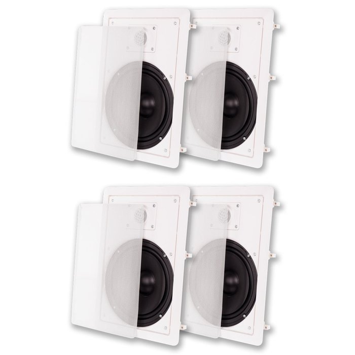 Acoustic Audio MT8 In Wall 8" Speaker 2 Pair Pack 2 Way Home Theater 1200 Watt MT8-2PR