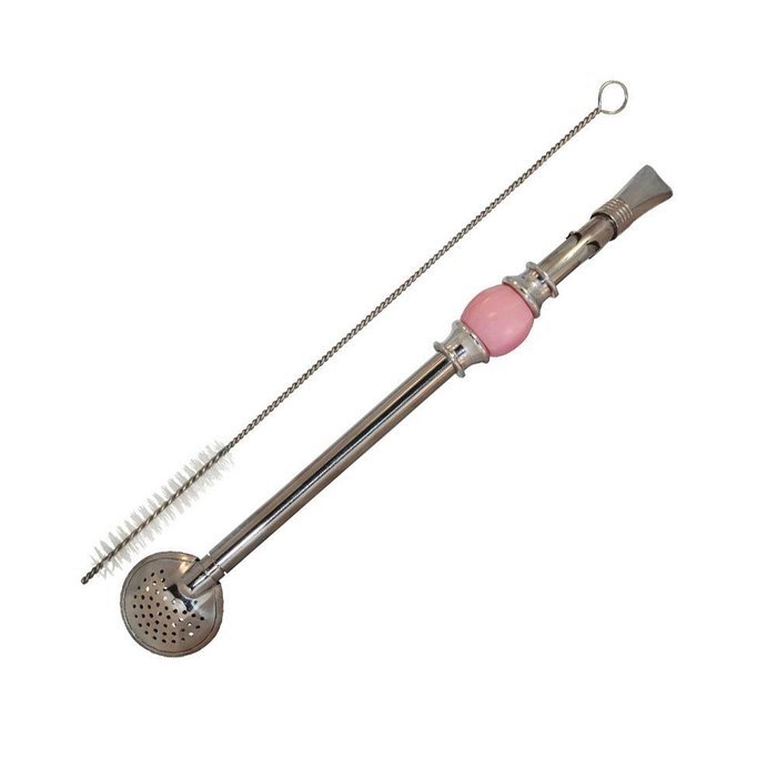 RECHERE Stainless Steel Yerba Mate Tea Bombilla Gourd Drinking Straw Filter Silver (Purple) N12