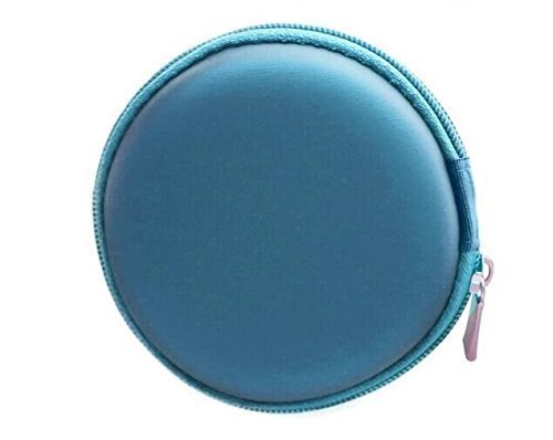 Teanfa Circular Pocket Collection Hard Case Earphone Headphone Headset Cable Storage Case Bag with Zipper (Color...