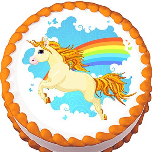 Unicorn and Rainbow Edible Cake Topper N3