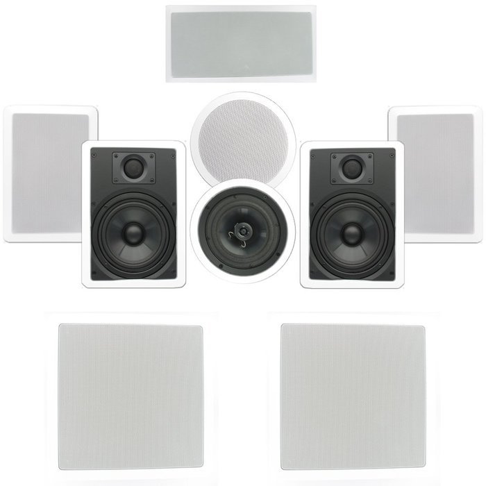 Theater Solutions TSCST67 In Wall and In Ceiling 1580W Home Theater 7.2 Speaker System