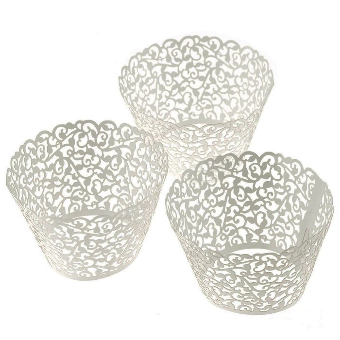 LEFV&trade; 24pcs Cupcake Wrapper Filigree Little Vine Lace Laser Cut Liner Baking Cup Muffin Case Trays Wraps Wedding... N10