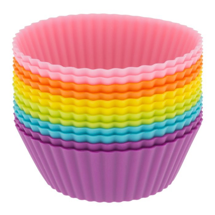Freshware 12-pack Silicone Mini Round Reusable Cupcake and Muffin Baking Cup
