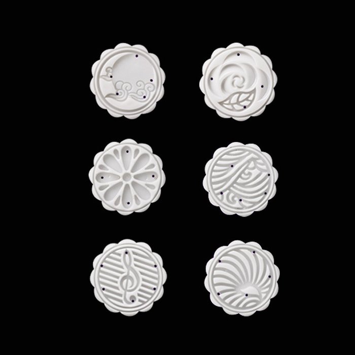 50g 6 Styles Round Flower Pattern ice Moon Cake Mooncake Decoration Mold Mould DIY Tools N2