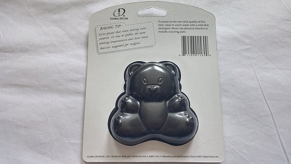 2 PC Non Stick Mini Bakeware Bear Shaped Pans N2