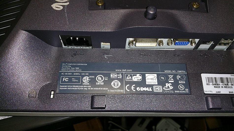 17" Dell 1704FPV DVI LCD Monitor w/USB Hub (Gray)