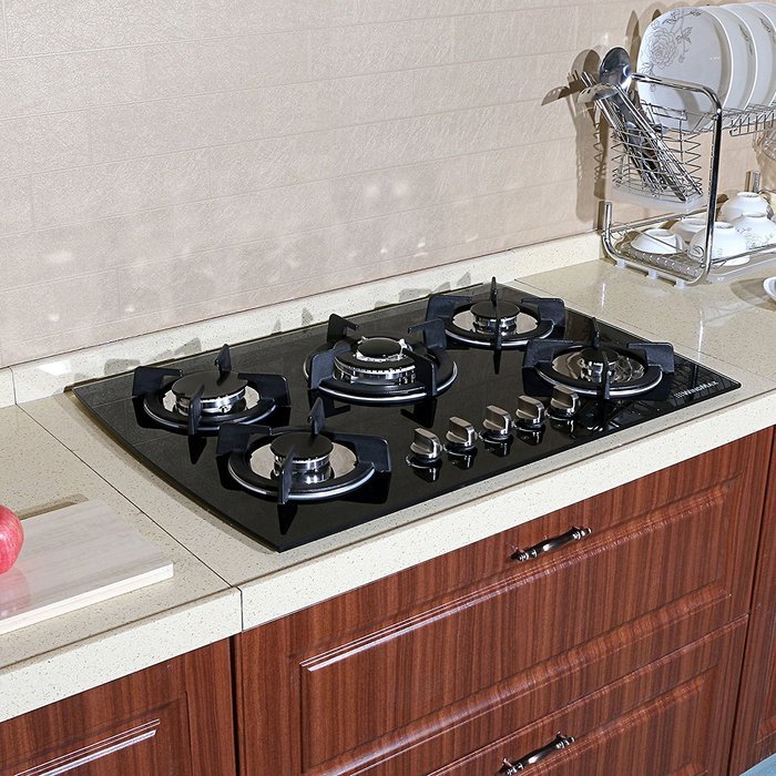 WindMax(R) Europe 30 inch LPG/NG Tempered Glass 3.3KW/h Built-in Kitchen 5 Burner Oven Gas Cooktops Stove Cook... N2