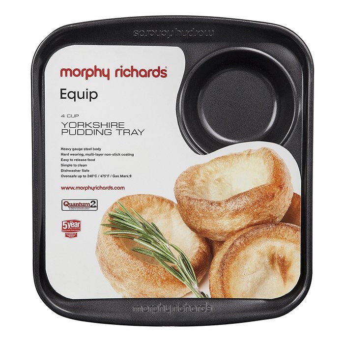 MORPHY RICHARDS 970511 ALUMINISED STEEL 4 CUP YORKSHIRE NON-STICK PUDDING TRAY N2