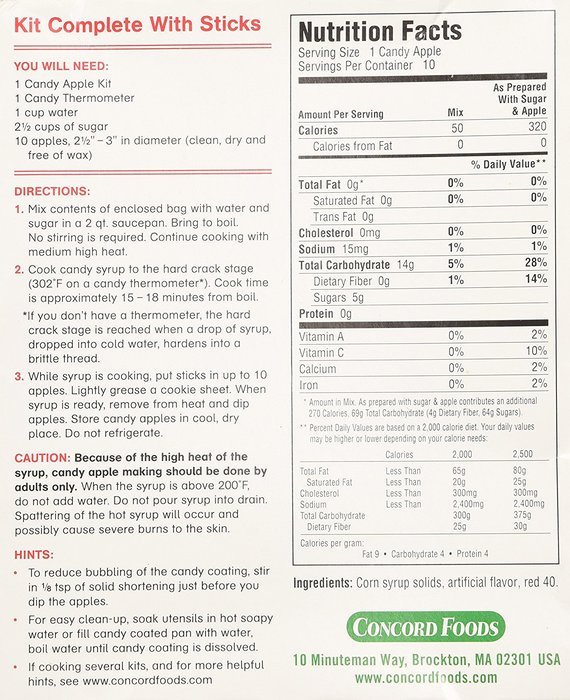Concord Foods Candy Apple Kit makes 10 Candy Apples 5oz