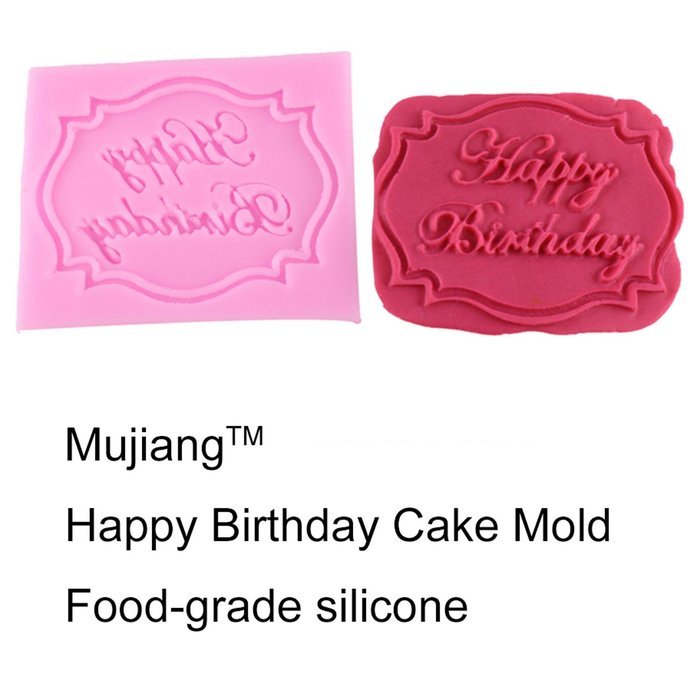Mujiang Happy Birthday Silicone Candy Fondant Molds For Cake Sugarcraft Making Chocolate N2