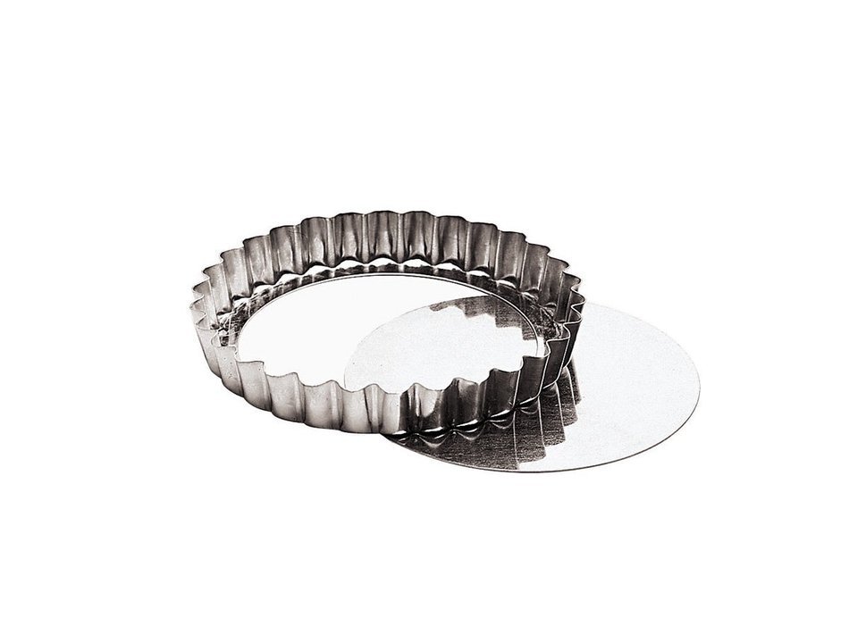 Paderno World Cuisine 4 Inch "Deep" Fluted Tin Tart Mold with Removable Bottom