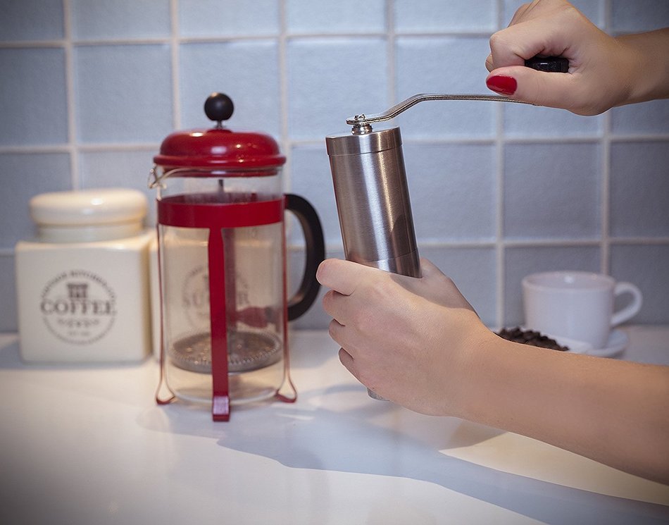 Gorfields Manual Coffee Grinder &ndash; Maker of Single Cup Brew &ndash; Adjustable Hand Crank, Conical Burr, Fine to Coarse... N7