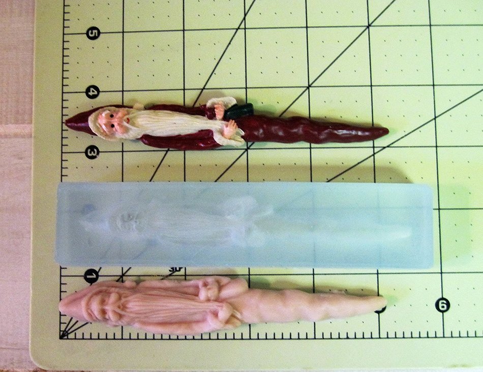 Silicone Mold for Santa Ornaments Handmade Supply 5 inches by 1 inch finished N7