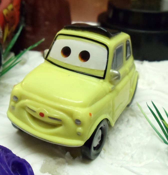 Cars 14 Piece Birthday Cake Topper Set Featuring Tow Mater, Sarge, Lightning McQueen, Fillmore, Luigi, Guido with... N2