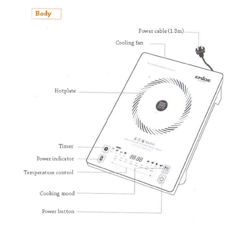 Emide Home & Kitchen Electric Stove Induction EM-2000SM