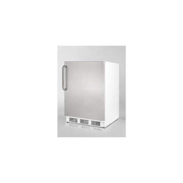 Summit AL650SSTB 24" Wide 5.1 cu. ft. Capacity Compact Refrigerator Cycle Defrost Zero Degree Freezer Adjustable... N3