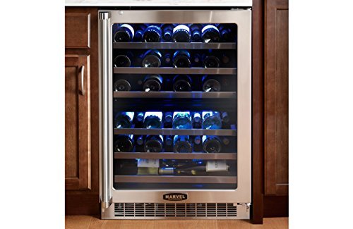 Marvel MP24WDG4RS Professional Dual Zone Wine Cellar Framed Glass Door, 24", Stainless Steel