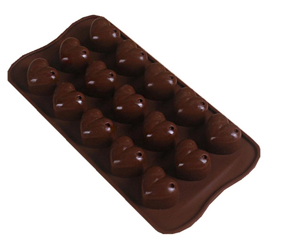 HAKSEN Mini 15-Heart Shape Silicone Ice Cube / Chocolate / Cake Mould N6