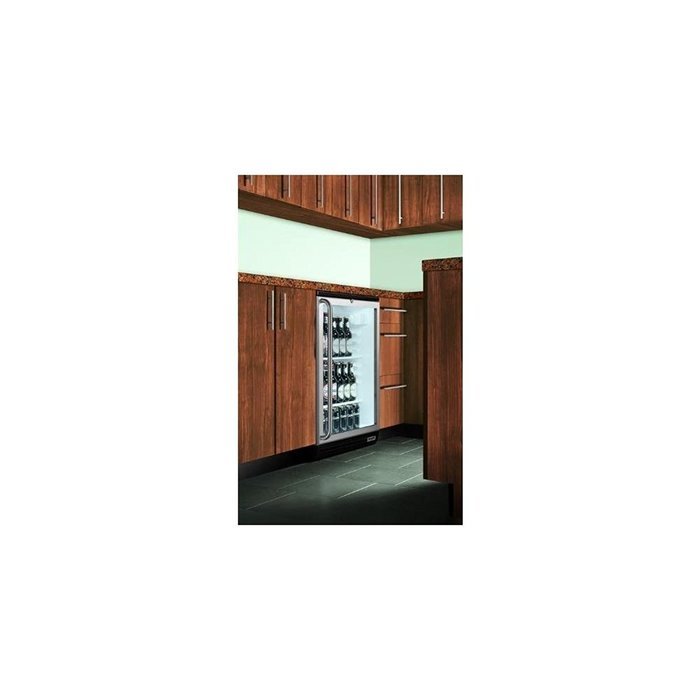 Summit SCR600BLBIPUBSH: Commercially approved built-in glass door refrigerator for red wine and ale storage, with...