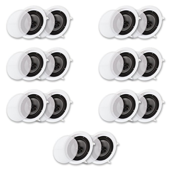 Acoustic Audio CS-IC83 In Ceiling 8" Speaker 7 Pair Pack 3 Way Home Theater 4900 Watt CS-IC83-7PR
