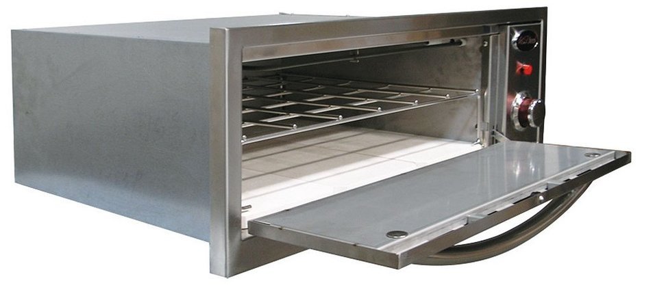 Cal Flame BBQ14967E 2 in 1 Oven Warmer & Pizza Oven 110V with Pizza Brick 2 Stainless Steel Serving Pans with...