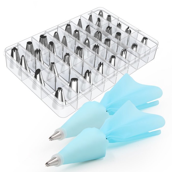 Kootek 42 Pieces Cake Decorating Supplies Kit Tips Stainless Steel Icing Tip Set Tools with 2 Silicone Pastry... N5