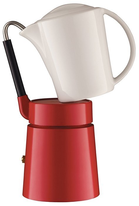 Aerolatte Cafe Porcellana Stove Top Espresso Maker, 4-Cup, Black N7