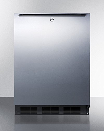 Summit FF7LBLBISSHHADA: ADA compliant commercial built-in auto defrost all-refrigerator with black cabinet, lock...