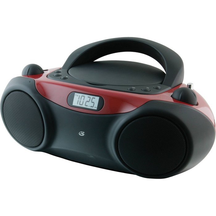 3.5mm Audio Input, Built-in Radio, CD Player Boom Box, Black