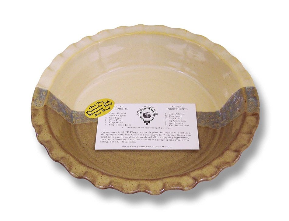 Clay In Motion Handmade Ceramic Deep Dish 9" Pie Plate - Desert Sand