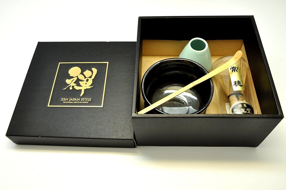 Japanese Mino Yaki ware Matcha Bowl And Tea Ceremony Set Green Tea 10.5 / 10.5 / 8cm (4.1 / 4.1 / 3.1inch)[7368] N5