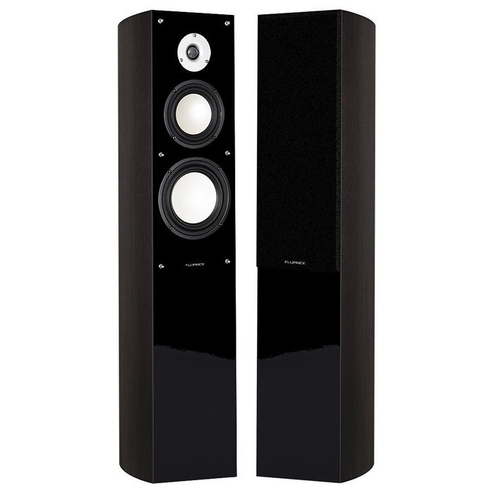 Fluance XL5FDW High Performance Three-Way Floorstanding Tower Speakers - Dark Walnut