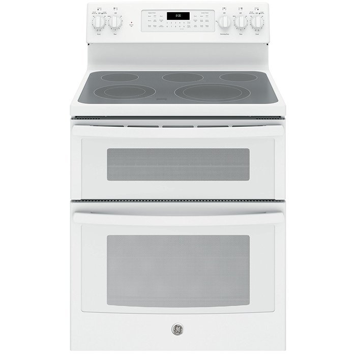 GE JB860DJWW 30" White Electric Smoothtop Double Oven Range - Convection