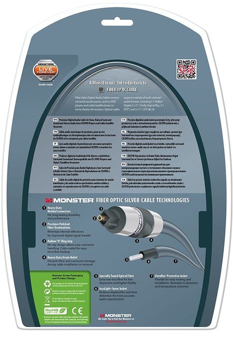 Monster Silver Advanced Performance Fiber Optic Audio Cable - 8 ft. N3
