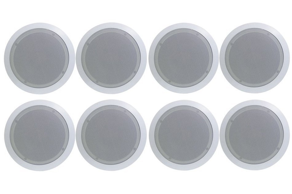 Pyle PDIC81RD 8-Inch 500W Round Wall and Ceiling Home Speakers (8-pack)