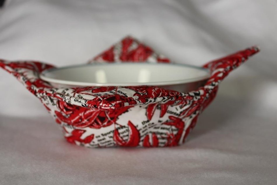 Microwave Bowl Cozy Bowl Potholder Reversible Lobster N4