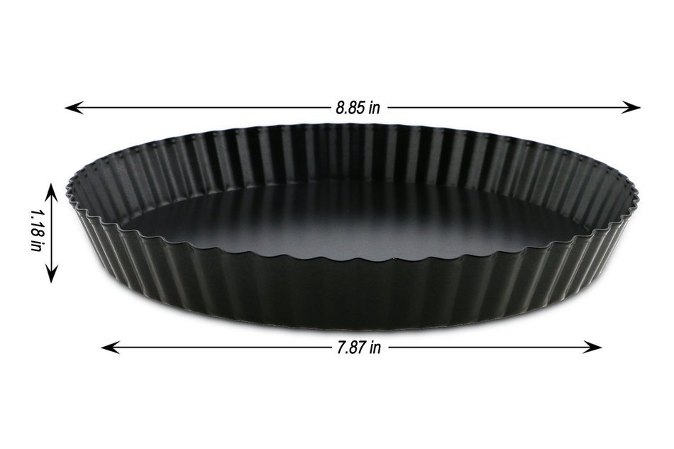 TedGem 2 Pack 8.8 Inches NonStick Removable Loose Bottom Quiche Tart