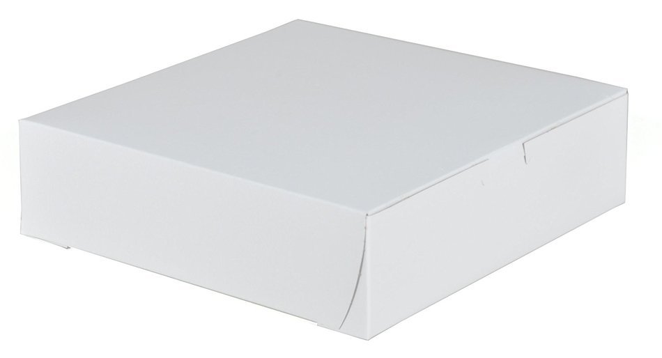 Southern Champion Tray 0953 Premium Clay-Coated Kraft Paperboard White Non-Window Lock Corner Bakery Box, 9" Length...